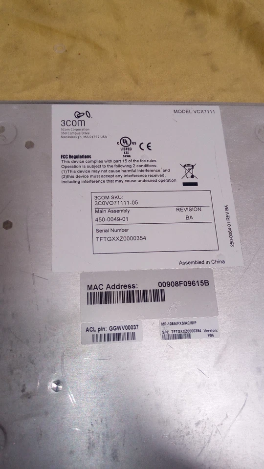 3COM VCX V7111 Analog Gatewy 8 Channels Unit - Image 3 of 4