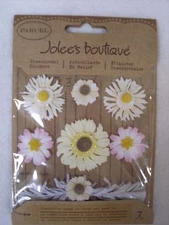 Jolee's Boutique Parcel 7 pc 3D stickers - VINTAGE DAISIES