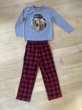 Max and Olivia Boys two-piece Long Sleeve Plaid Pajama Set Size M 8/10