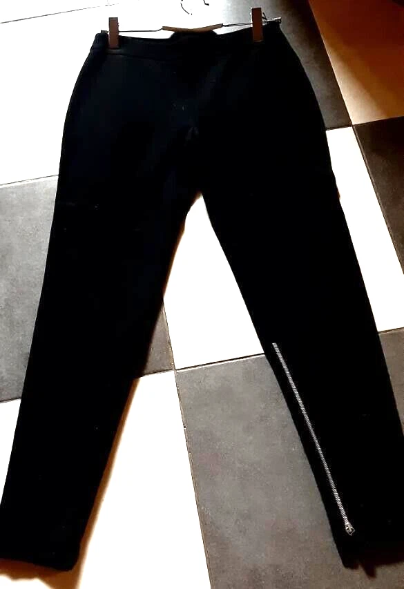 Pantaloni Alexander McQUEEN Basic in lana nera con cerniera nella parte inferiore taglia 40