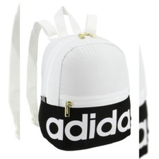 ADIDAS LINEAR MINI BACKPACK JERSEY WOMEN'S ADJUSTABLE STRAP OS GOLDE/WHITE/BLACK