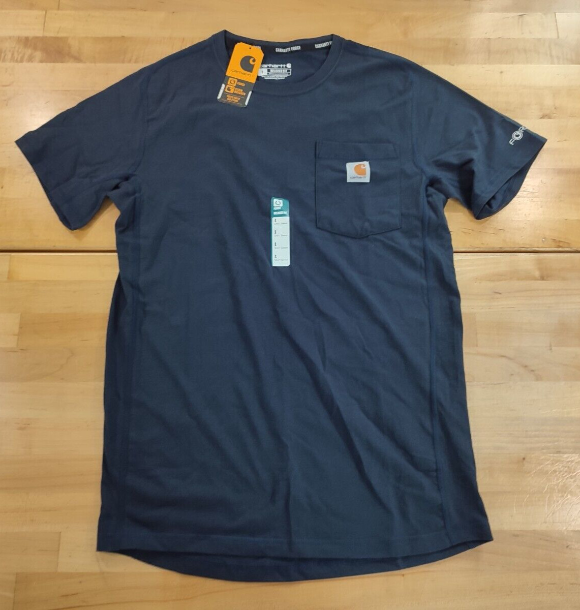 Men's Carhartt Force Relaxed Short Sleeve Midweight Pocket T-Shirt Small Blue