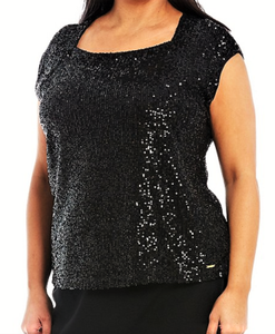 black sparkle top womens