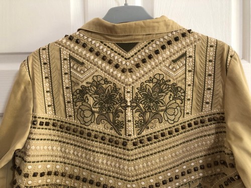Spell & The Gypsy Collective 100% Cotton Taupe Wanderer Panther Jacket Size M 🌻 - Picture 5 of 17