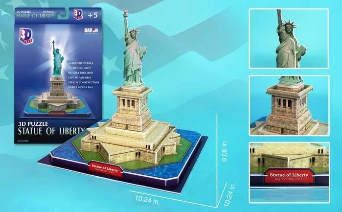  STATUE OF LIBERTY 3D  BUILDING 39 PIECES E-Z  NEW YORK CITY  STATUE OF LIBERTY  - Image 3 of 3