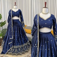 Presenting Satin Lehenga Choli With Dupatta For Women  Girls Lehengas wear Set