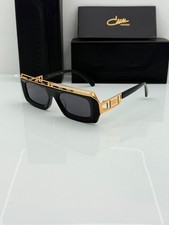 Cazal Sunglasses Legends Black Golden Bridge Rectangular Hip-hop Glasses