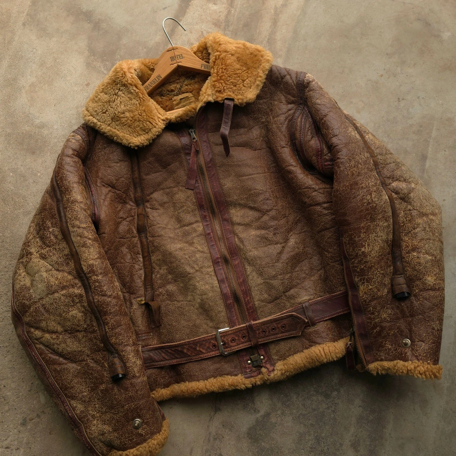Vintage 1930s Brown Irvin Flight Jacket 40 WW2 RAF Shearling Sheepskin image 2