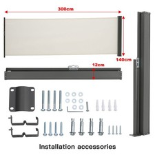 Image of Retractable Side Awning Garden Privacy Screen Sun Shade Windbreaker Fence Screen