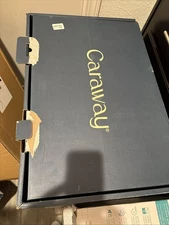 Caraway Nonstick Ceramic Cookware 12 Piece Set Pots Pans Lids Storage Navy Blue 