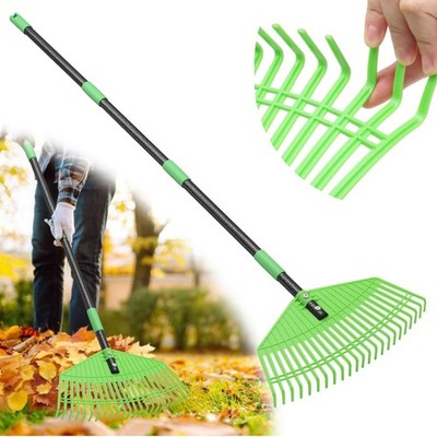 Lightweight Garden Rake for Leaves, Grass & Pine Needles  75'' Adjustable Handle