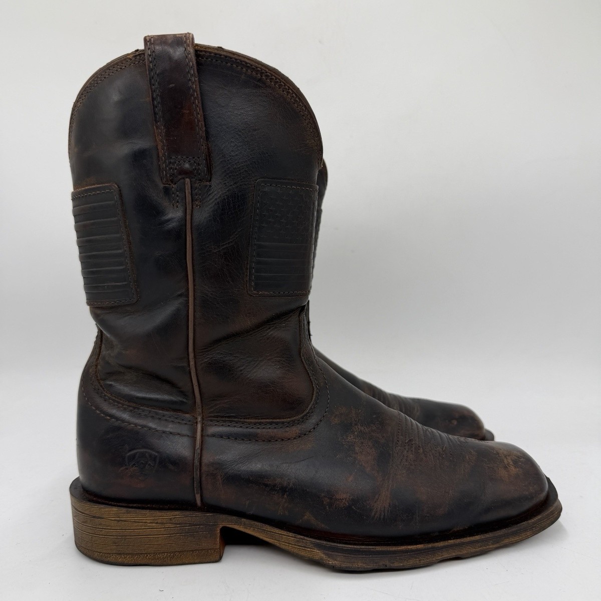 Ariat Rambler Patriot Distressed Brown Flag Boots 8 D  display picture 2