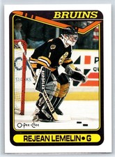 1990-91 O-Pee-Chee Rejean Lemelin Boston Bruins #343
