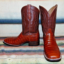 Mens Rujo The Rosco Brown Caiman / Leather Cowboy Boots 10 D New with Box