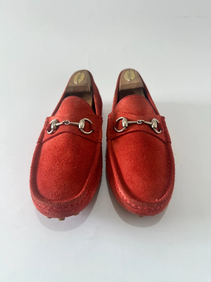 Mocasines Gucci de gamuza roja Horsebit talla 8,5 EU/9,5/42,5 EU Foto 2 de 4