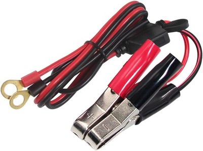 Alligator Clip to O Ring Terminal Harness Cable, 2 Pin 16AWG Lug with 15A Fuse a