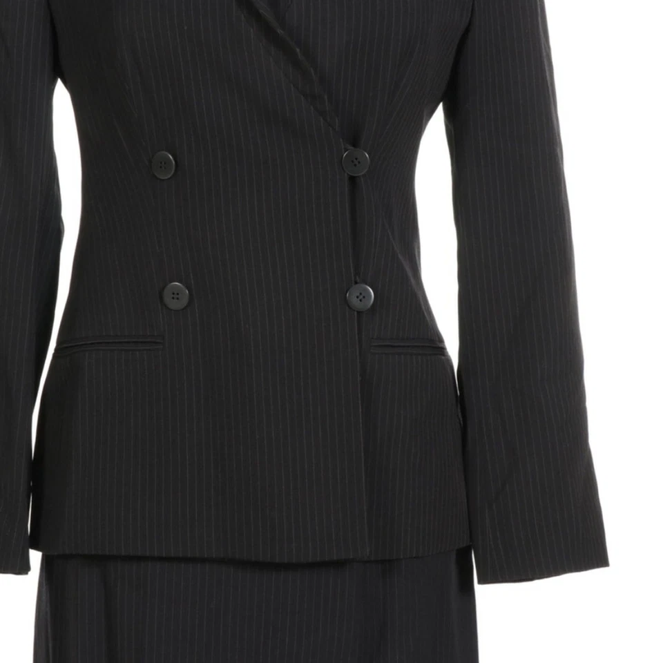 Giorgio Armani $1,195 шерсти и шелка в тонкую полоску двубортный юбка костюм, S - Изображение 4 из 4