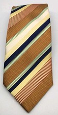 Steve Harvey Collection Silk Tie Brown Multi Stripe 4  Wide Pre  Owned