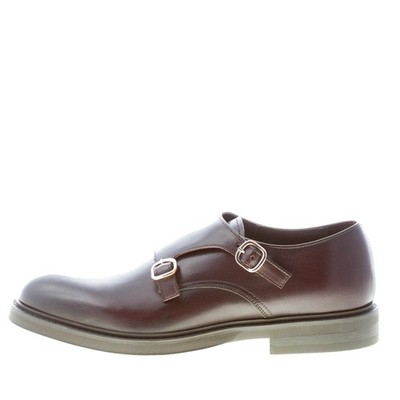 GREEN GEORGE herren schuhe dunkelbraun leder made in Italy doppel-monkstrap