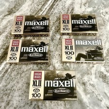 Lot of 5 Maxell XLII 100 Min High Bias Type II Cassette Tapes Sealed Blanks