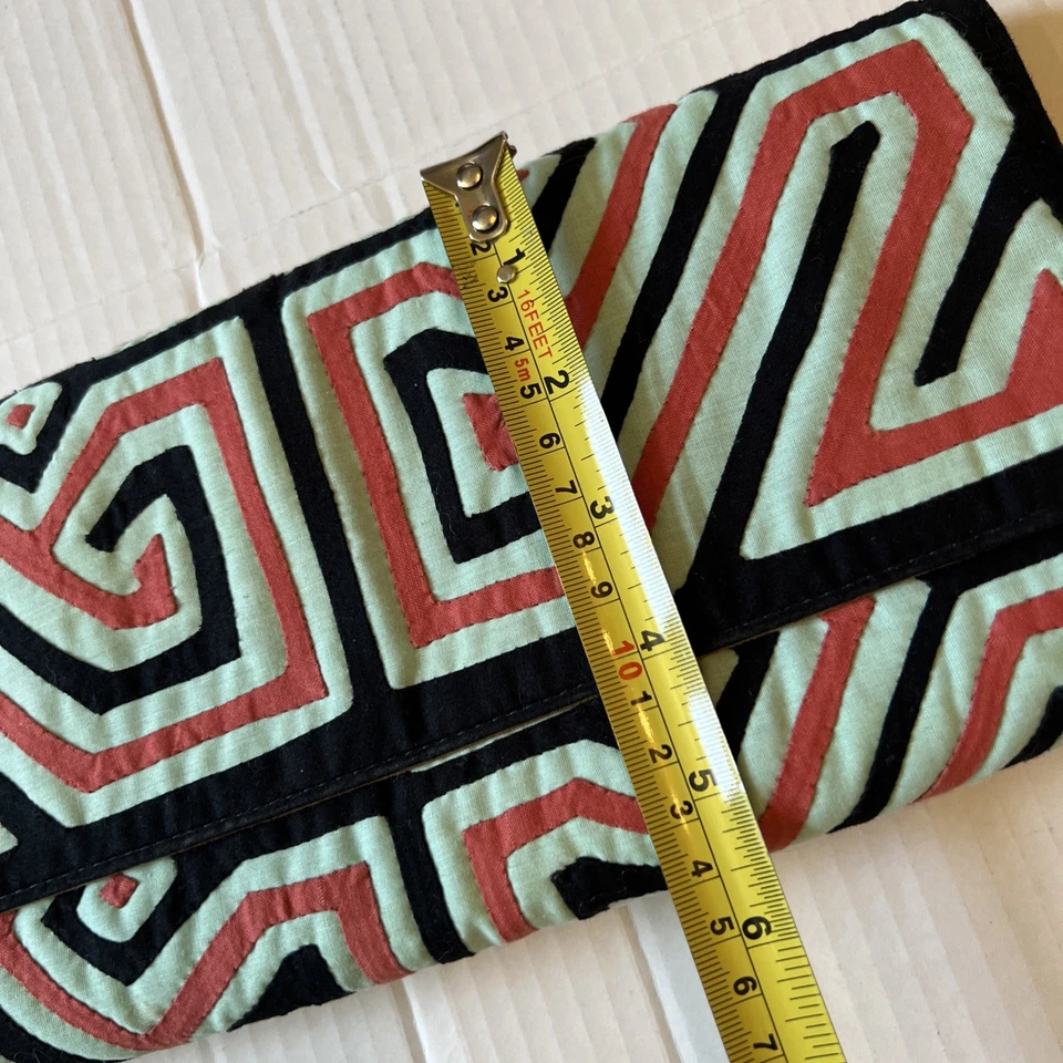 Mola Sasa Clutch Bag Black Red Light Mint - Image 3 of 4