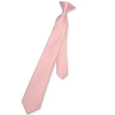Vesuvio Napoli Boy's CLIP-ON NeckTie Solid DUSTY PINK One Size, Dusty Pink