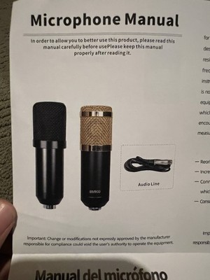 BM800 Condenser Golden Studio Microphone with Shock Mount