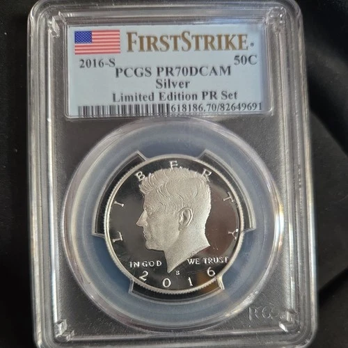 2016 S Silver Proof Kennedy Half Dollar PCGS PR70DCAM First Strike Ultra Cameo