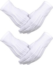 White Gloves Sumind 2 Pairs Formal Men Women Tuxedo Cotton