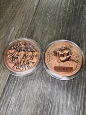 Erotica 1 oz .999 Spicy Copper Round - 1st & 2nd Release! Includes Both