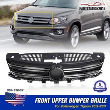 Front Upper Bumper Grille Wchrome Trim For Volkswagen Tiguan Limited 2017 2018