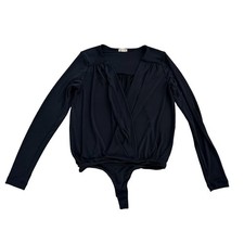 Free People Intimately Black Plunge Bodysuit L Womens Boho