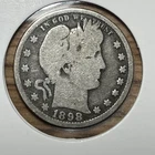 1898 P Barber quarter 90% Silver
