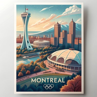 Fesselndes Montreal Stadtbild Kunstdruck - Lebendige Quebec Kultur Reise Poster_