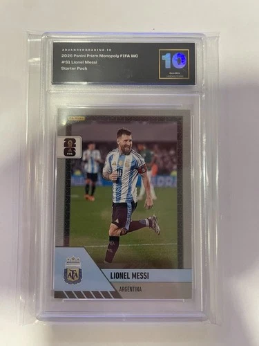 💎 10 GEM MINT Lionel Messi 2026 FIFA World Cup Monopoly Prizm card ⚽️