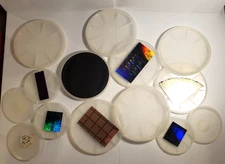 7 pc Lot Sample Semiconductor IC Chips in Fluoroware Containers Educational Use