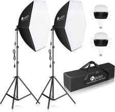 Continuous Photo Lighting Softbox 30x30in 2 Bulbs