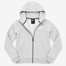 Nike Full Zip Fleece Hoodie w/ Pockets Gray XS Cotton Blend Long Sleeve