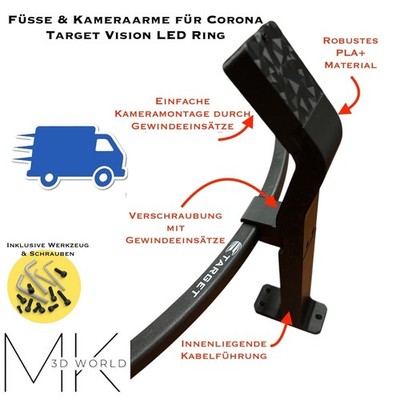 Füße & Kameraamre für Target Corona Vision, Autodarts für OV9732 & IMX179