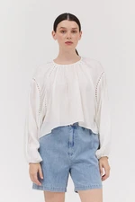 GRADE & GATHER Off White Long Sleeve Top