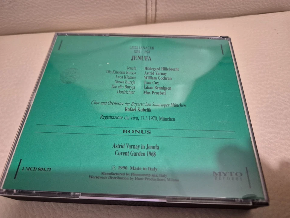 MYTO RECORDS  CD  Jenufa R. Kubelik  München 1970 - Bild 2 von 2