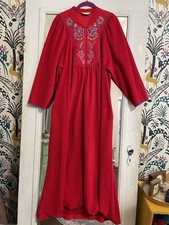 Vanity Fair Embroidered Robe Long Sleeve Full Zipper Lounger Red Blue Large