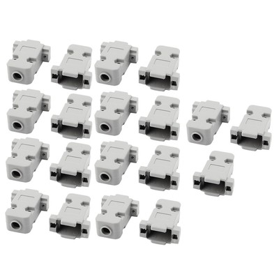 19 Pcs D-Sub 9 Pin DB9 Connector Covers Plastic Housing Hood Shell Gray