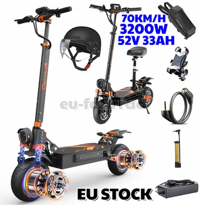 10 Zoll Cheevalry S10 3200W Elektroroller 52V 33AH Off-road E-Scooter 70KM/H