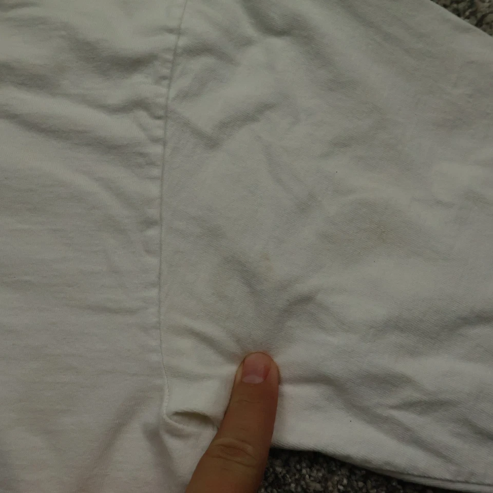 Nike Camiseta Manga Larga Para Hombre Mediana Blanca Algodón Negro Cuadros Centrales y2k Foto 3 de 4