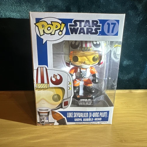 Funko Pop! Star Wars #17 Luke Skywalker X-Wing Pilot Blue Box Large Font 2012