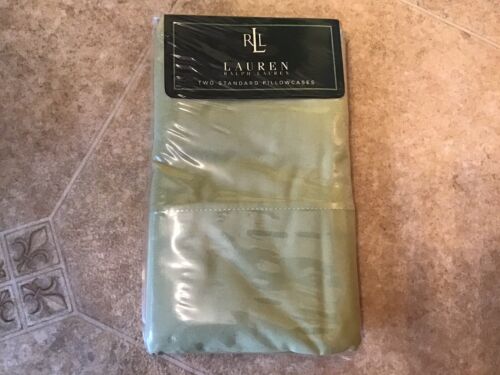 Ralph Lauren 2 Standard Pillowcases Honey Dew Green New 100% Cotton New USA Made - Afbeelding 1 van 7