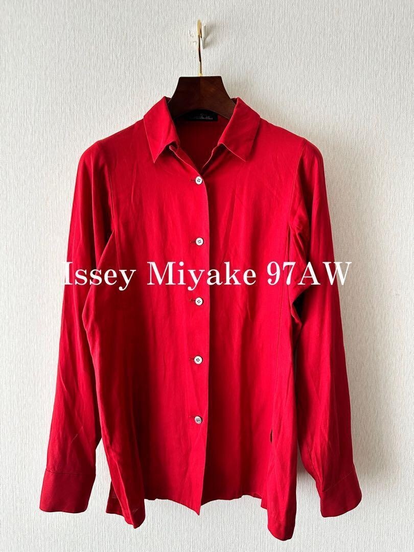 トップス Issey Miyake 97AW Red L/S Shirt Issey Miyake] Issey Miyake 97AW Red L/S Shirt used clothing