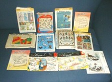 BIG LOT VINTAGE EMBROIDERY TRANSFERS  12 envelopes  many loose