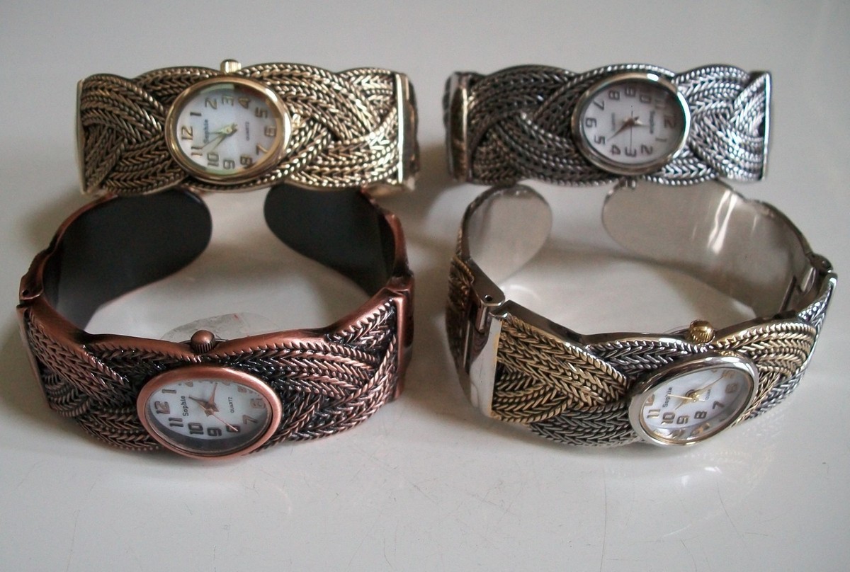 アクセサリー silver rose design bangle watch Women's silver, gold, rose gold finish number dial fashion